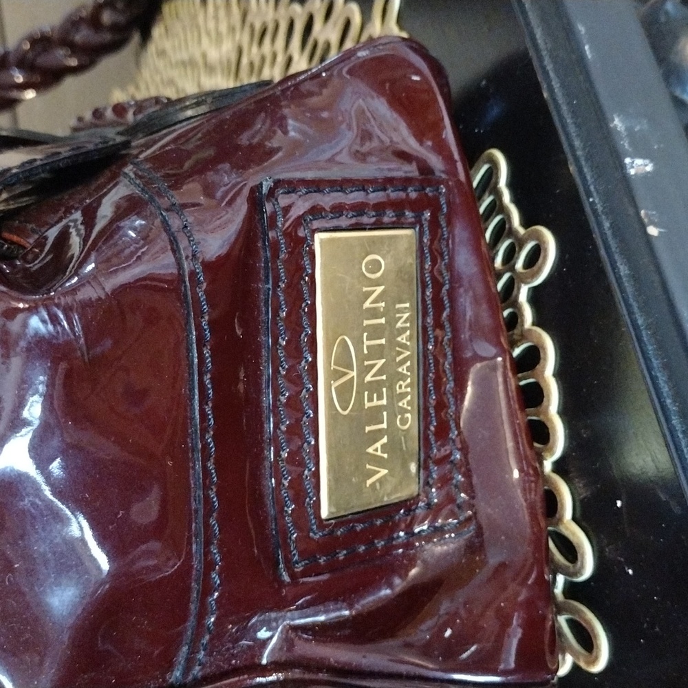Valentino Garavani Handbag Burgundy patent Leather Braided Handle SOLD SOLD SOLD - Picture 5 of 15